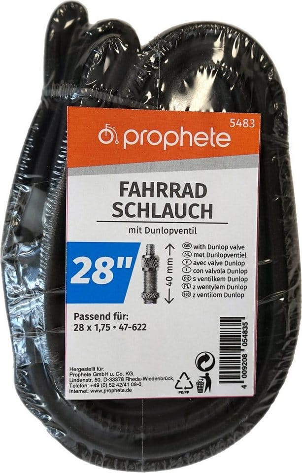 Prophete Fahrradschlauch 2er Set 28 Zoll Dunlopventil
