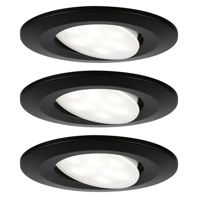 Paulmann LED-Einbauleuchte Calla rund 3x6 W Schwarz matt schwenkbar 4000K IP65