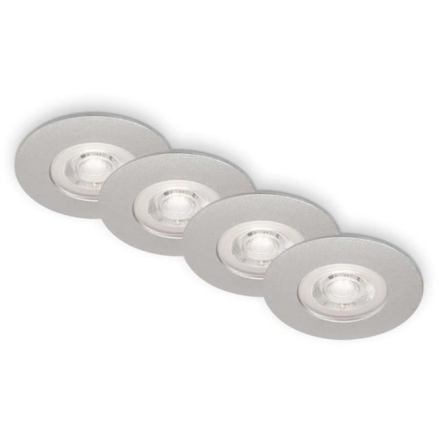 Brilo LED-Einbauleuchte Kulana Dimmbar 4 Stk. Chrom matt 4,9 W