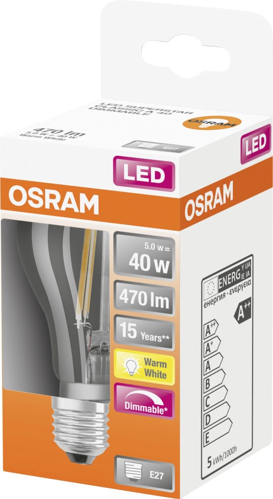 Osram Leuchtmittel E27 Glühlampenform 4,8 W