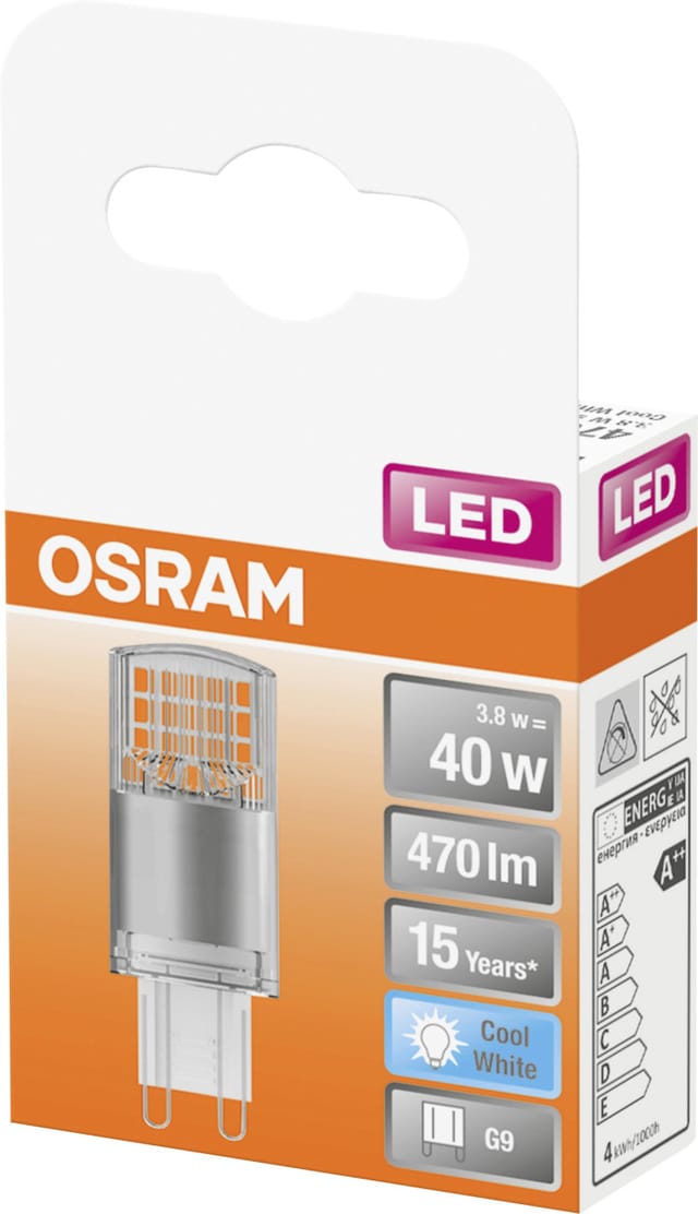 Osram LED-Lampe Classic Kapsel Klar G9 3,8W Kaltweiß 470,m 5,2 x 2 cm (H x Ø)