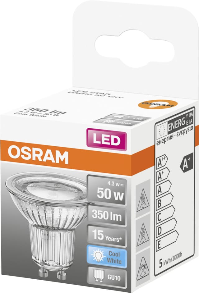 Osram LED-Leuchtmittel GU10 4,3 W Neutralweiß 350,m EEK: G 5,6 x 5,1 cm (H x Ø)