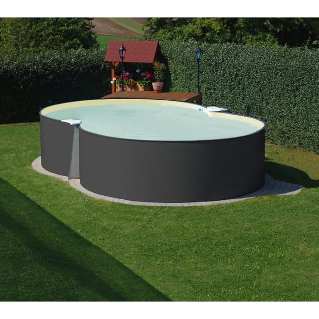 Summer Fun Achtformbecken Anthrazit 540 cm x 350 cm x 120 cm