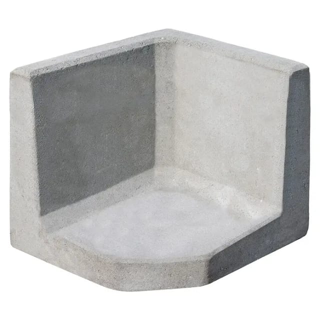 Diephaus L-Stein Ecke unbewehrt Grau 40 x 40 x 40 x 7 cm