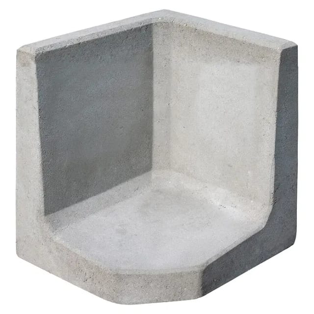 Diephaus L-Stein Ecke unbewehrt Grau 50 x 40 x 40 x 7 cm