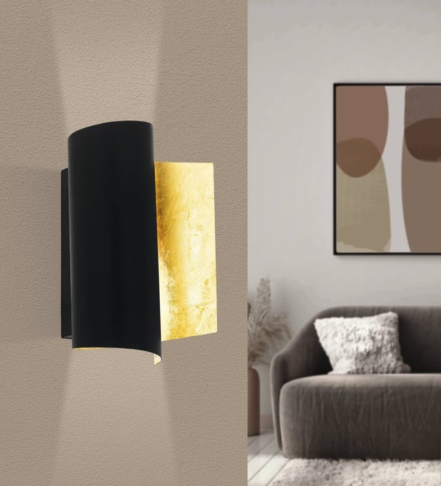 Eglo Wandlampe 1-flammig Flicetto Schwarz-Gold