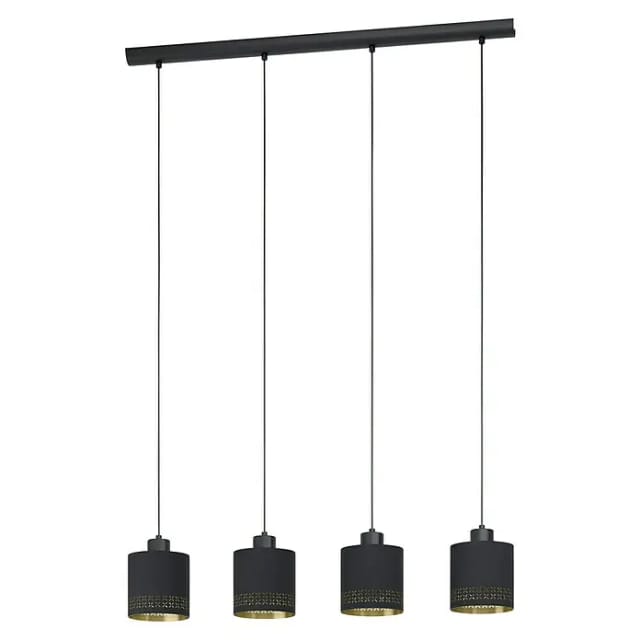 Eglo Pendelleuchte 4-flammig Esteperra Schwarz-Gold