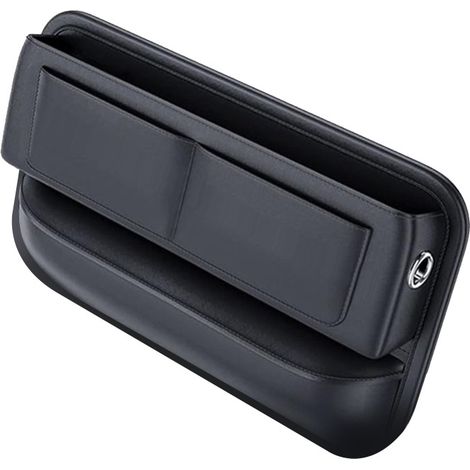 Autositz-seitenorganizer, Mini-leder-organizer, Autoaufbewahrung, Pu-leder Mit Usb-ladeanschluss Für Die Autoaufbewahrungsbox Zur Aufbewahrung Von Geldbörse, Handy Und Schlüsseln, Schwarz