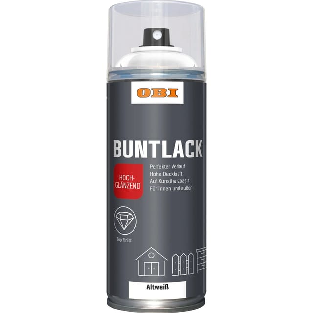 OBI Buntlack Spray LH Altweiß hochglänzend 400 ml