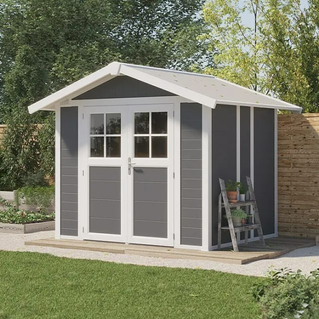 Grosfillex Kunststoff-Gartenhaus Deco 4,9 Dunkelgrau 4,9 m²