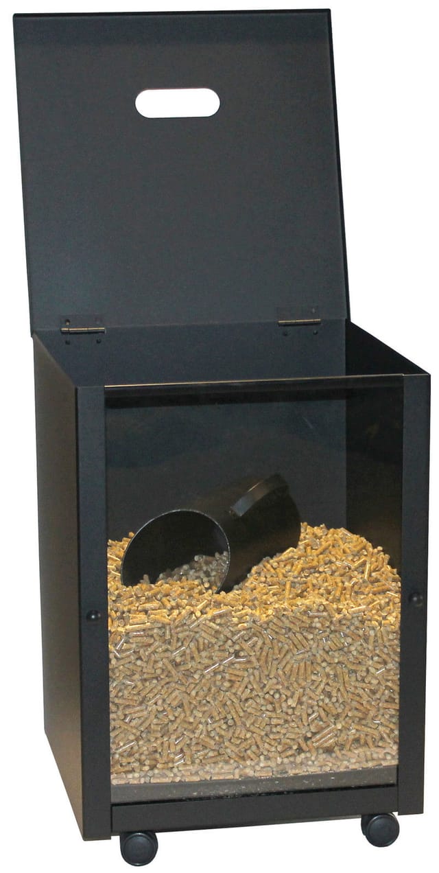Lienbacher Pelletsbox Schwarz beschichtet eckig