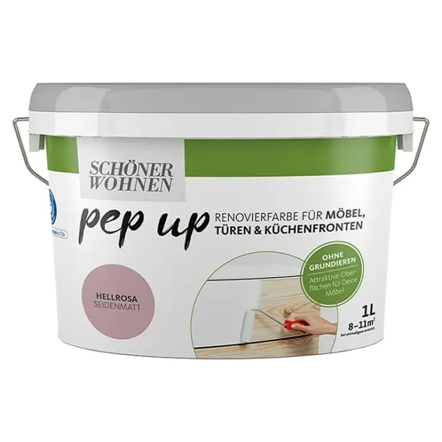 Schöner Wohnen pep up Renovierfarbe Möbel, Türen und Küchenfronten Hellrosa 1,