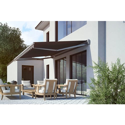 Halbkassetten Markise SUN LED 300 x 200 cm Gestell Anthrazit Tuch Grau NHK,i.