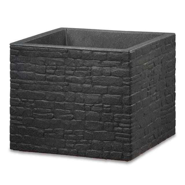 Scheurich Pflanzgefäß Muretto 38 x 38 cm in Stony Black