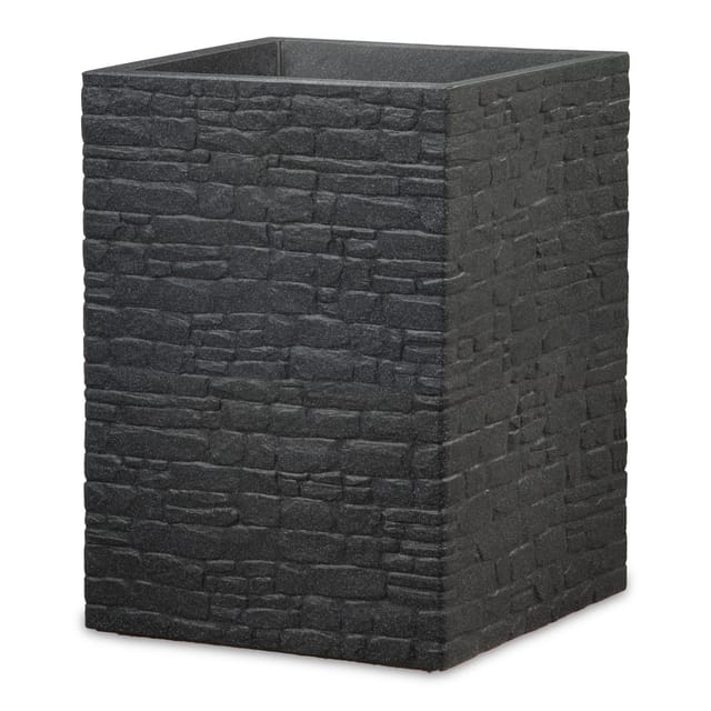 Scheurich Pflanzgefäß Muretto High 38 x 38 cm x 54 cm in Stony Black
