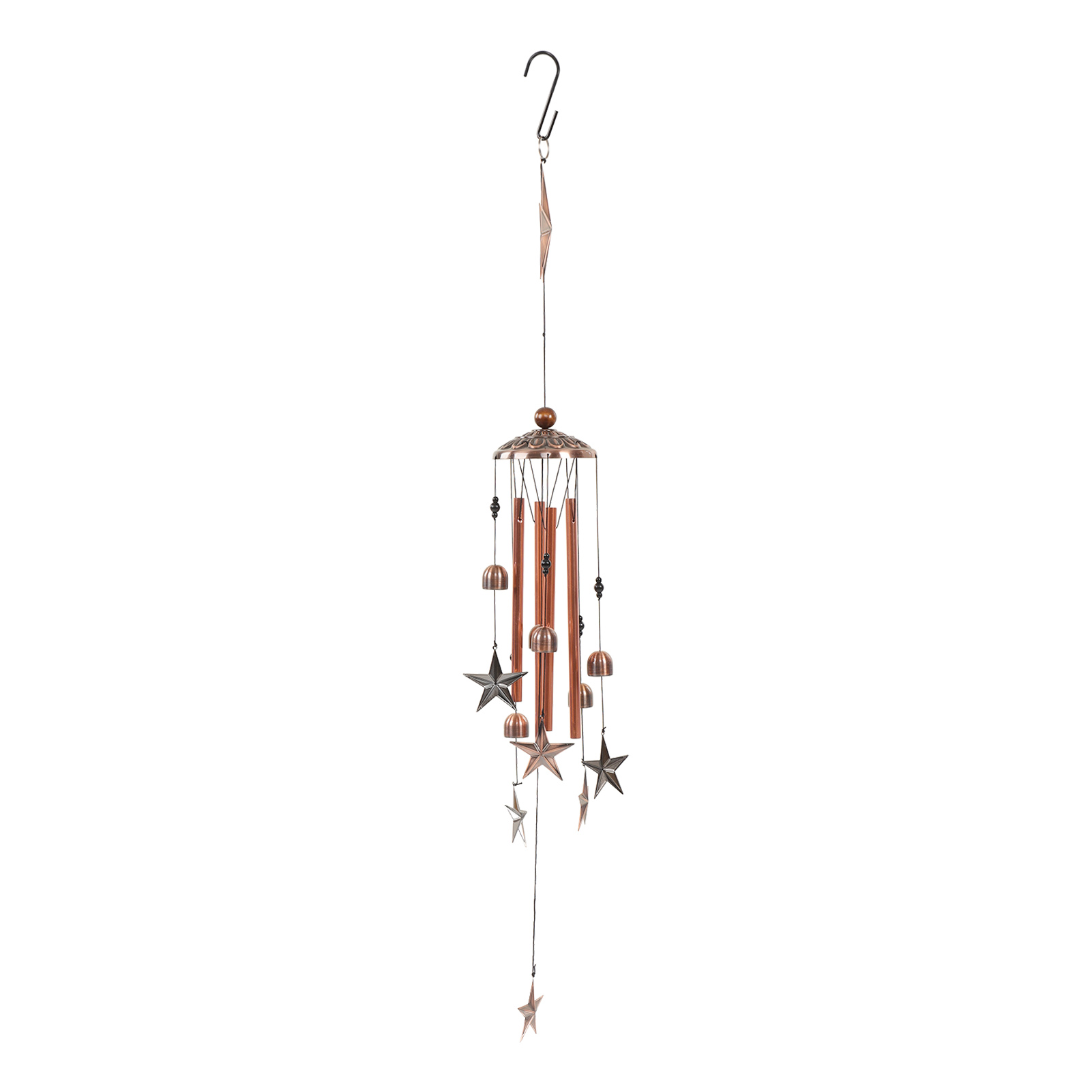 Windspiel Aus Kupferbeschichtetem Metall Für Den Außenbereich, Klarer Und Kristallklarer Klang, Sternform, Dekoration Für Garten Und Terrasse, 1 Stück