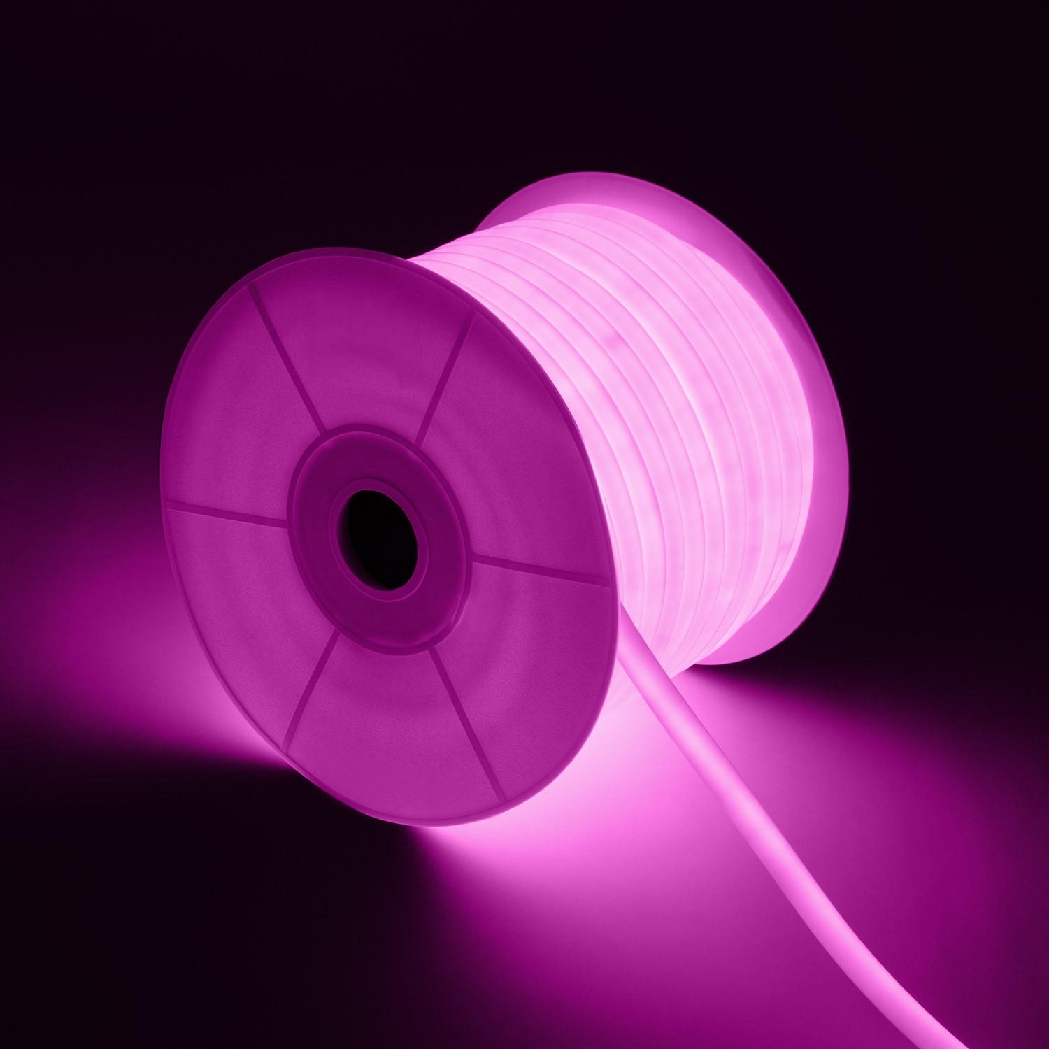 Led Streifenrolle Neon Dimmbar 220v 50m Rund 360 9w/m Schnitt 100cm Ip67 Rosa