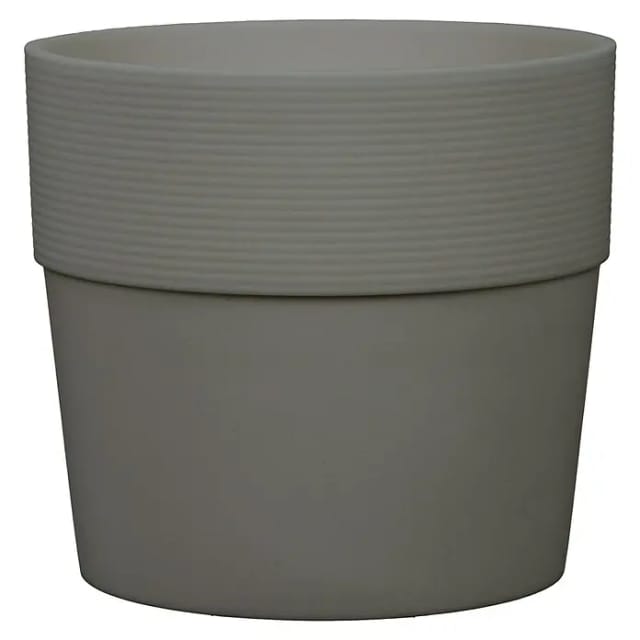 Scheurich Pflanzgefäß Groove Ø 28,5 cm Nero hochwertiger Kunststoff