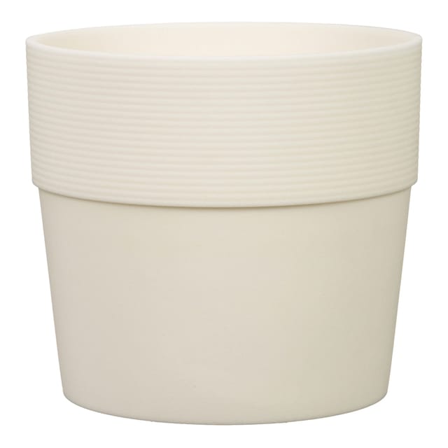 Scheurich Pflanzgefäß Groove Ø 28,5 cm Avorio hochwertiger Kunststoff