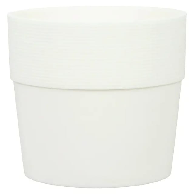 Scheurich Pflanzgefäß Groove Ø 28,5 cm Bianco hochwertiger Kunststoff