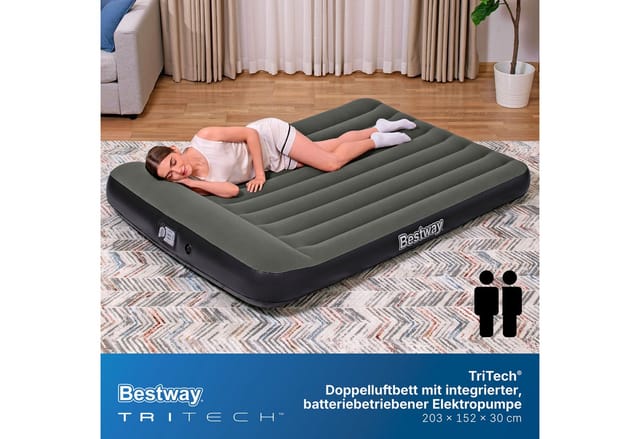 Bestway Luftbett TriTech Double XL/Lo Pumpe 210 x 152 x 30 cm