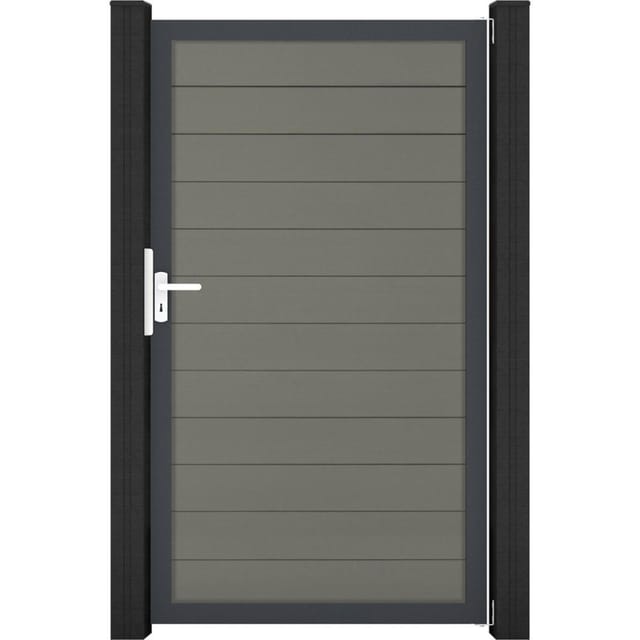 GroJa Solid Steckzauntor 100 x 180 cm Grau Rahmen DB703