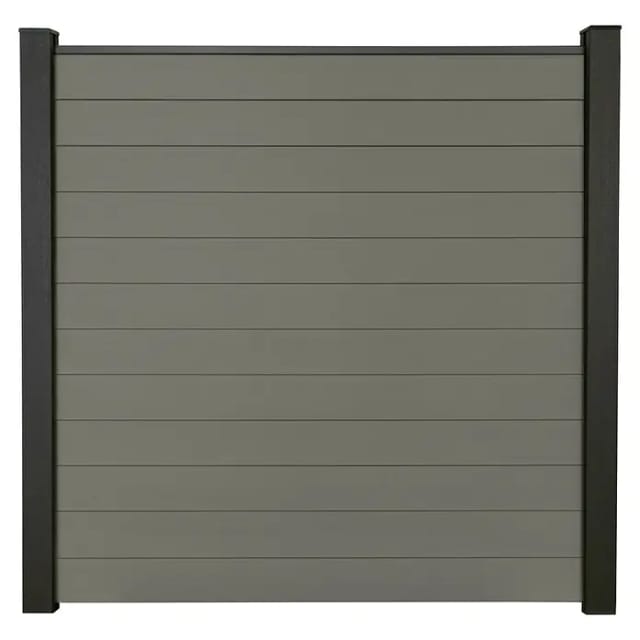 GroJa Solid Steckzaun Bausatz 180 x 180 cm Grau