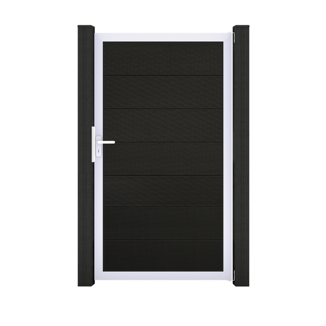 GroJa Solid Grande Steckzauntor 100 x 180 cm Schwarz Rahmen EV1