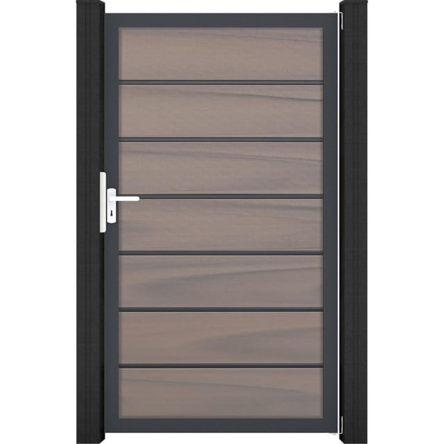 GroJa Solid Grande Steckzauntor 100 x 180 cm Bi-Color Braun Rahmen DB703