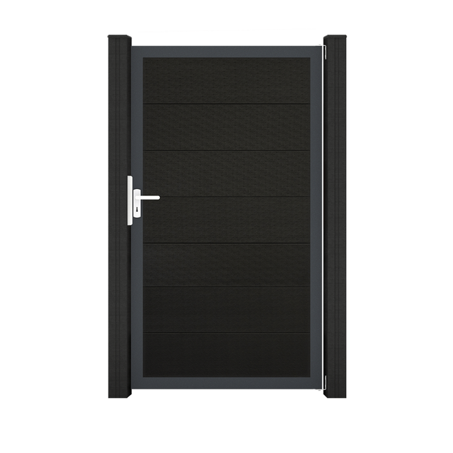 GroJa Solid Grande Steckzauntor 100 x 180 cm Schwarz Rahmen DB703