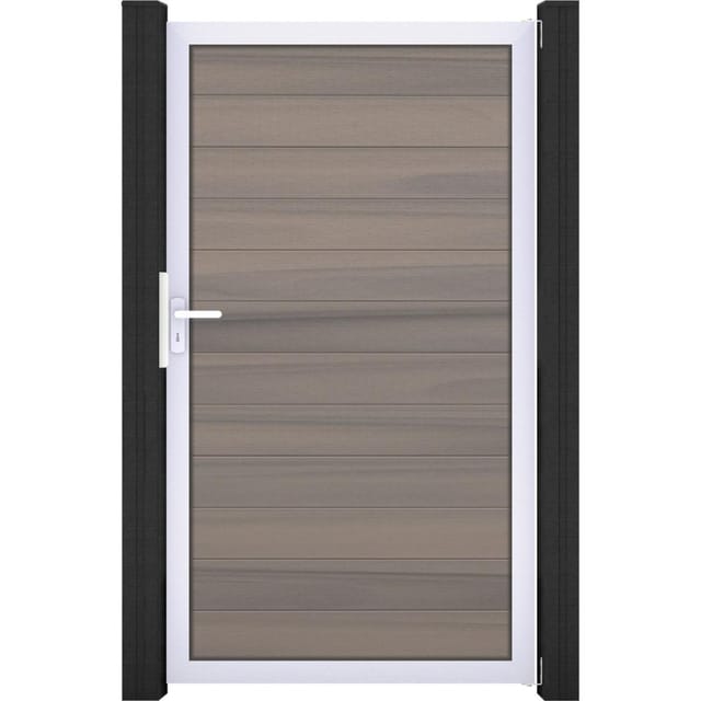GroJa Solid Steckzauntor 100 x 180 cm Bi-Color Braun Rahmen EV1