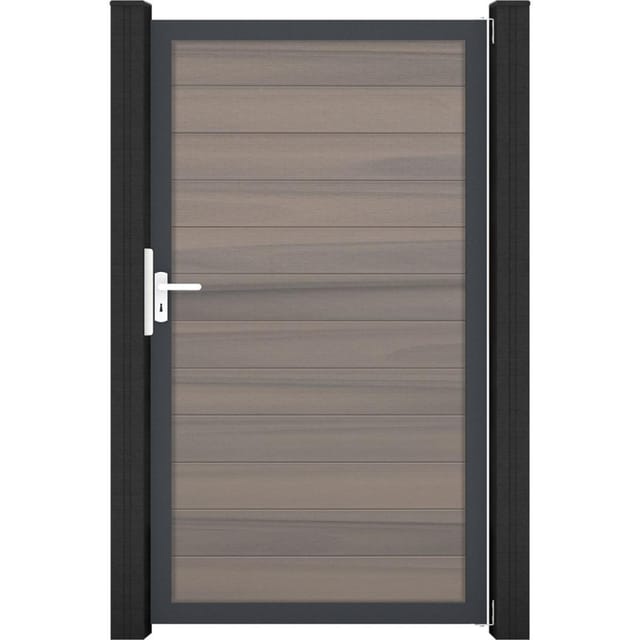 GroJa Solid Steckzauntor 100 x 180 cm Bi-Color Braun Rahmen DB703