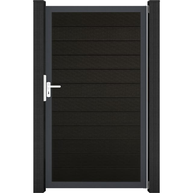 GroJa Solid Steckzauntor 100 x 180 cm Bi-Color Schwarz Rahmen DB703