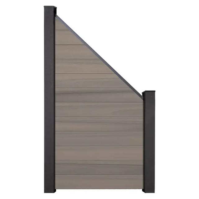 GroJa Solid Steckzaun Schräg schmal 90 cm x 180/90 cm Bi-Color Braun