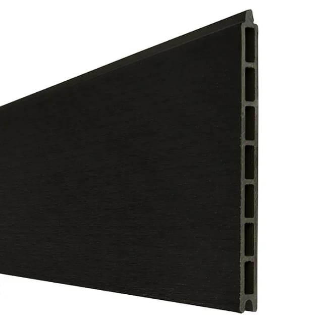 GroJa Solid Grande Premium Einzelprofil Steckzaun 180 x 24 cm Schwarz