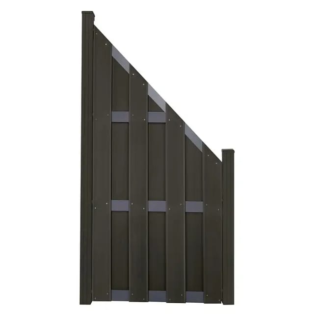 GroJa Fertigzaun schräg 84,3 cm x 180/90 cm Anthrazit mit Querriegeln DB703