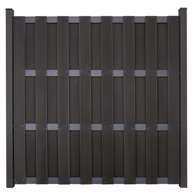 GroJa Fertigzaun quadratisch 180 x 180 cm Anthrazit mit Querriegeln DB703
