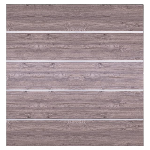 T & J Farö-Serie HPL-Steckzaunsystem Zaunset Esche-Grau 179,2 x 177,5 cm