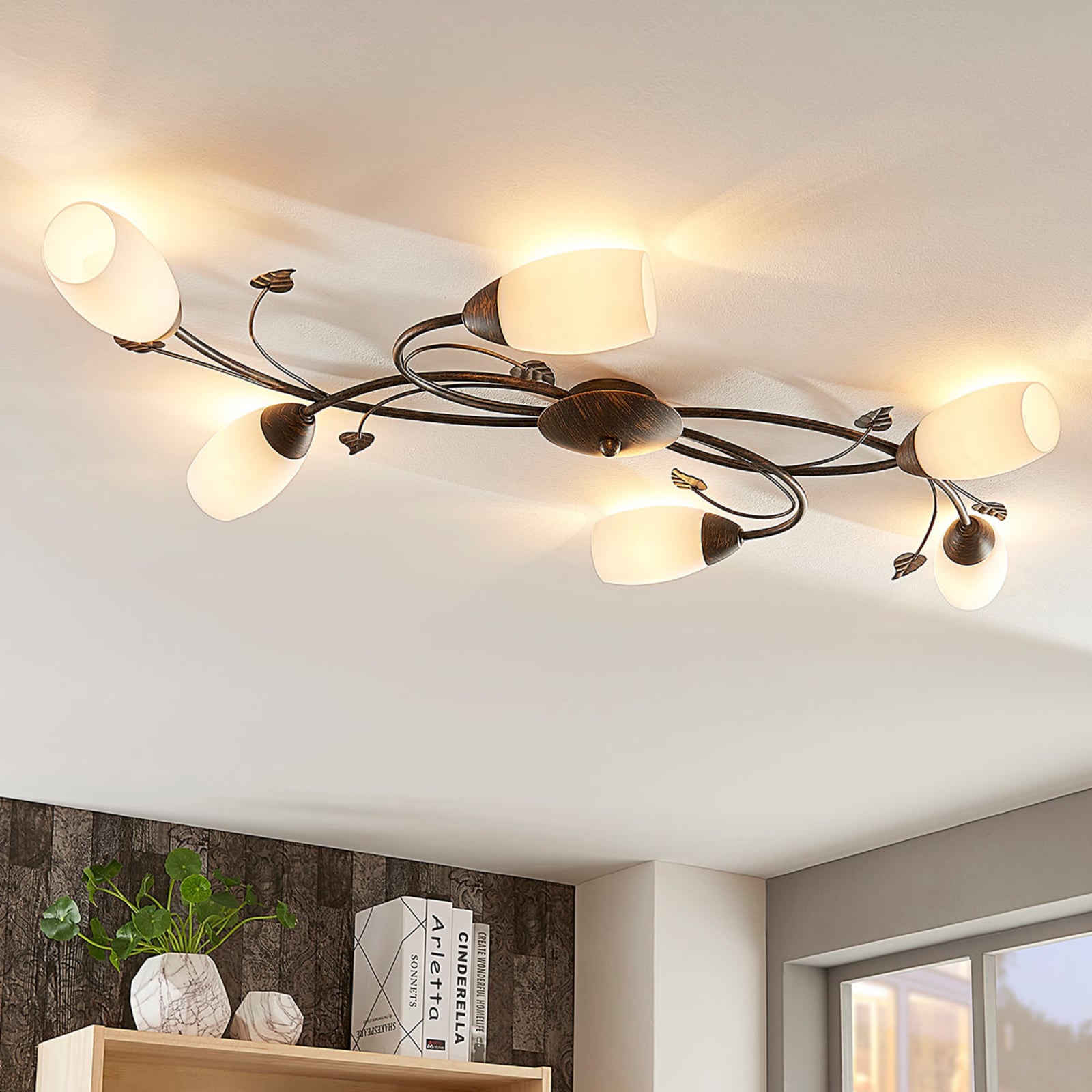 [gebraucht] B-ware Lindby Deckenleuchte Stefania 6-flg Led Lampe Leuchte Deckenlampe 68cm