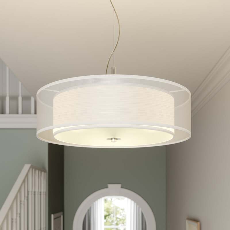 [neuwertig] B-ware Lindby Pendelleuchte Hängeleuchte Pikka Led Lampe Dimmbar Weiß Chrom Ø 50cm