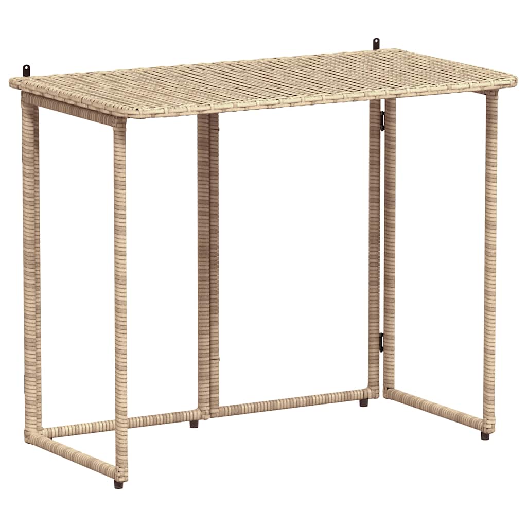 Maison Exclusive - Gartentisch Klappbar Beige 90x51x75 Cm Poly Ra