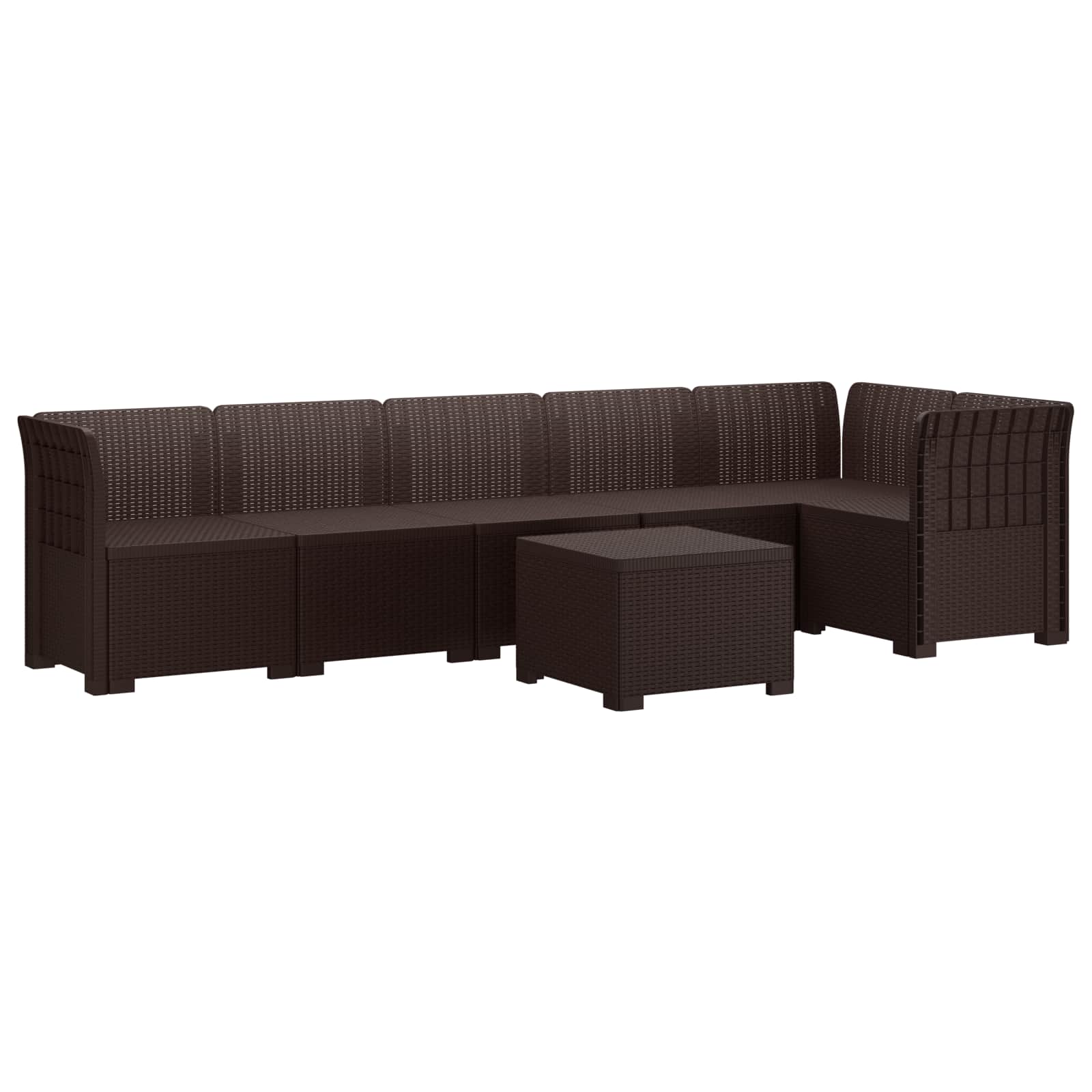 Maison Exclusive - 6-sitzer Garten Sofa Rattan Look Pp Braun