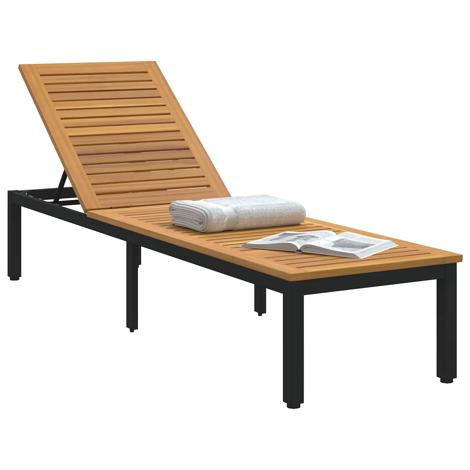 Maison Exclusive - Sonnenliege Schwarz 200 X 55 X 35 Cm Massivhol