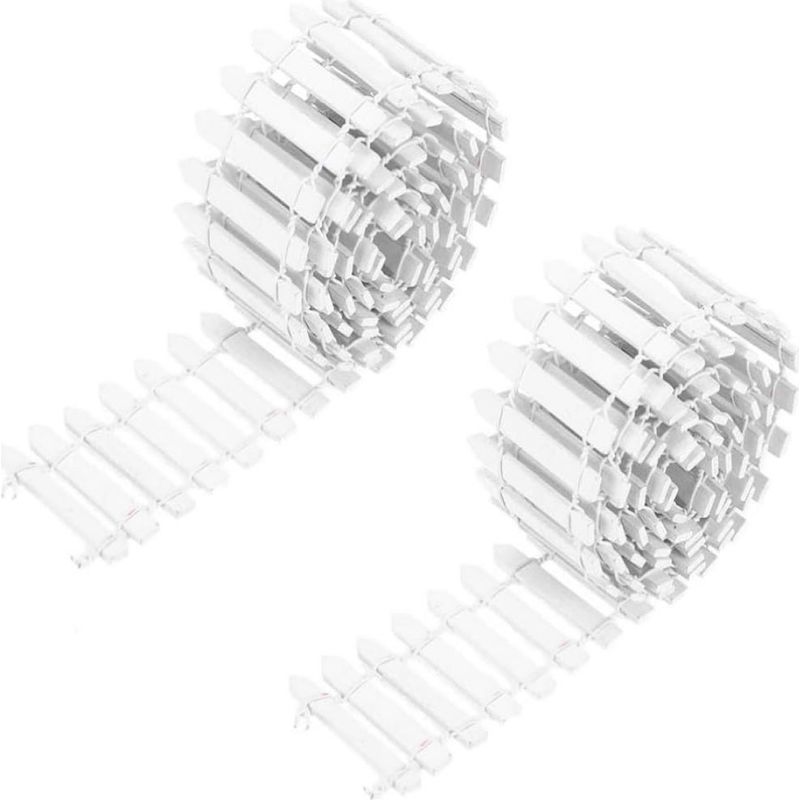 Holzzaun - 102 Cm - Weiß - Für Miniaturgärten Und Innendekoration - 2 Stück