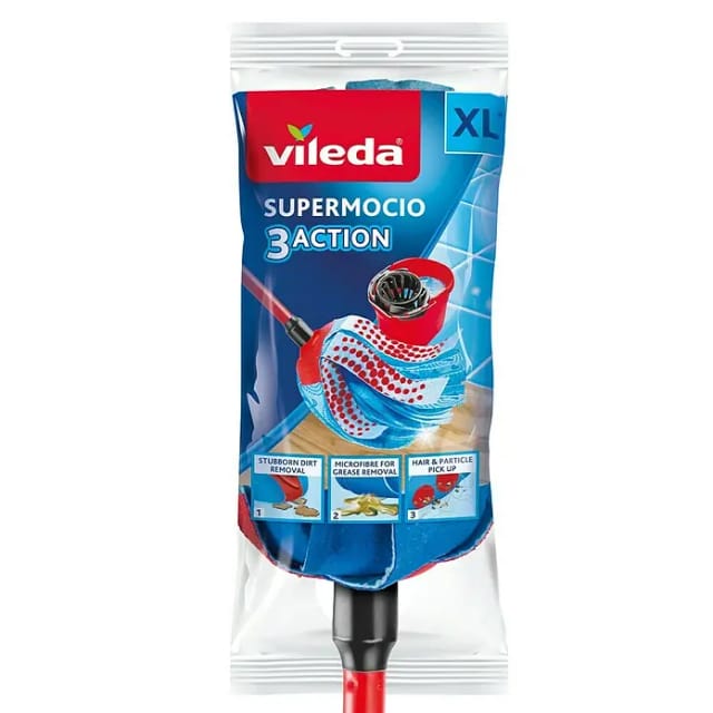 Vileda Wischmopp SuperMocio 3xAction Velour mit Stiel