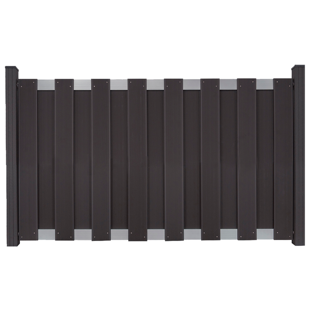 Groja Vorgartenzaun aus BPC 180 cm x 90 cm Anthrazit Querriegel EV1