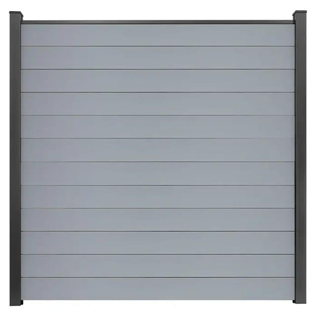 GroJa Steckzaun Schmal Basicline 180 cm x 180 cm Silbergrau