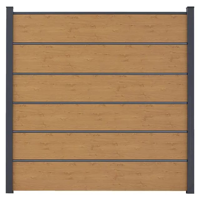 GroJa Steckzaun Premium Basicline 180 cm x 180 cm Asteiche Natur