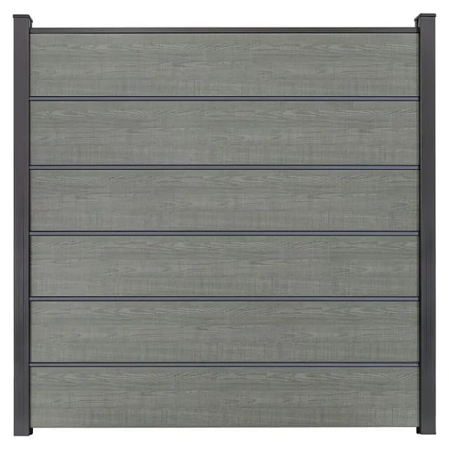 GroJa Steckzaun Premium Basicline 180 cm x 180 cm Grey Ash Cut