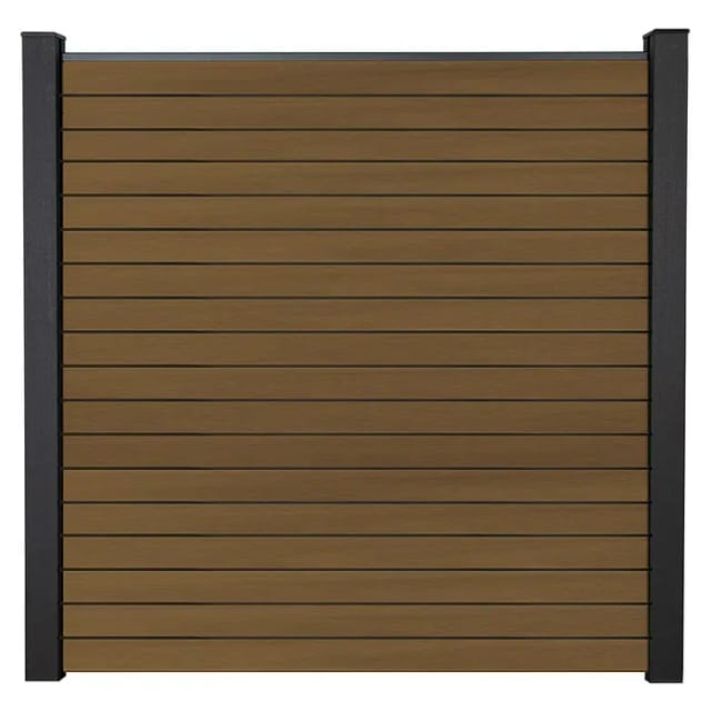 GroJa Steckzaun Solid Rhombus 180 cm x 180 cm Teak Co-Extrudiert